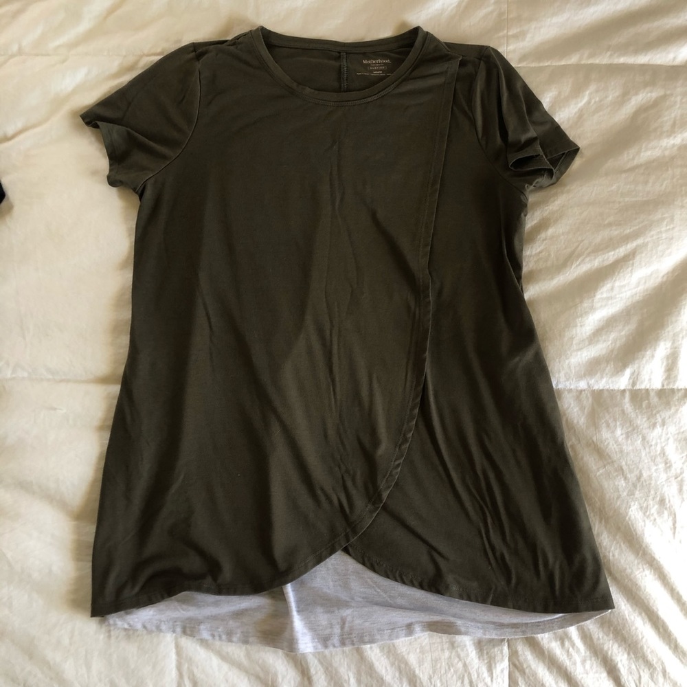 💗MATERNITY Dark Olive Green Nursing Top